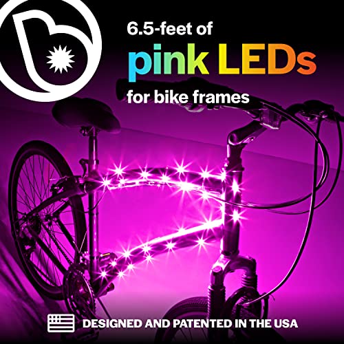 Brightz Cosmicbrightz Led Bike Frame Rope Light, Pink - 6.5-Foot String Rope - Battery-Powered With On/Off Switch - Ultra Bright Color Keeps Your Ride Fun And Safe For Kids, Teens, & Adults #TOP1