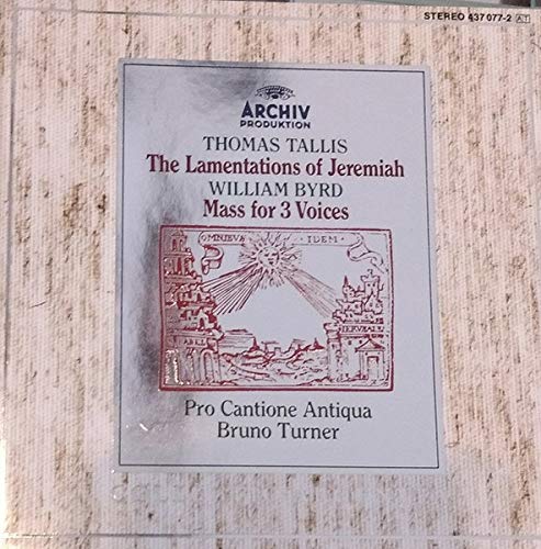 Lament of Jeremiah [Audio CD] Tallis; Turner and Pro Cantione Antiqua