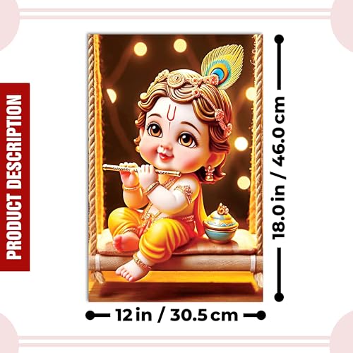 Image of Twinster Bal krishna Posters Photo for Pregnant Women, Baby Poster Self Adhesive (Size 45 cm by 30 cm) Pack of 1 (Design 22)