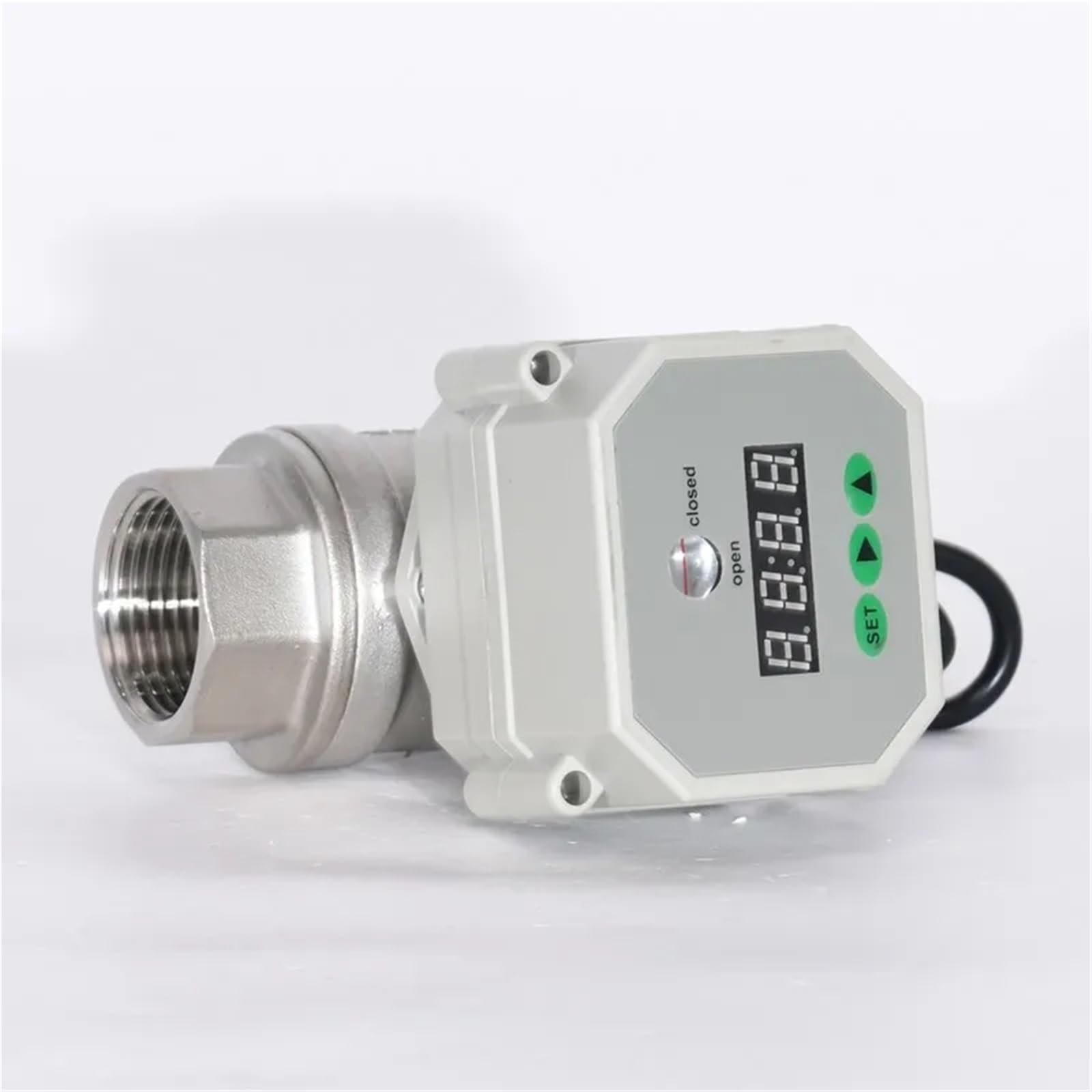 DN8-DN25 2-Way SS304 Electric Timer Drain Ball Valve Automatic Timer Flush Valve Intelligent Timer Programed Valve 1Pcs(DN15,NPT_110-230VAC)