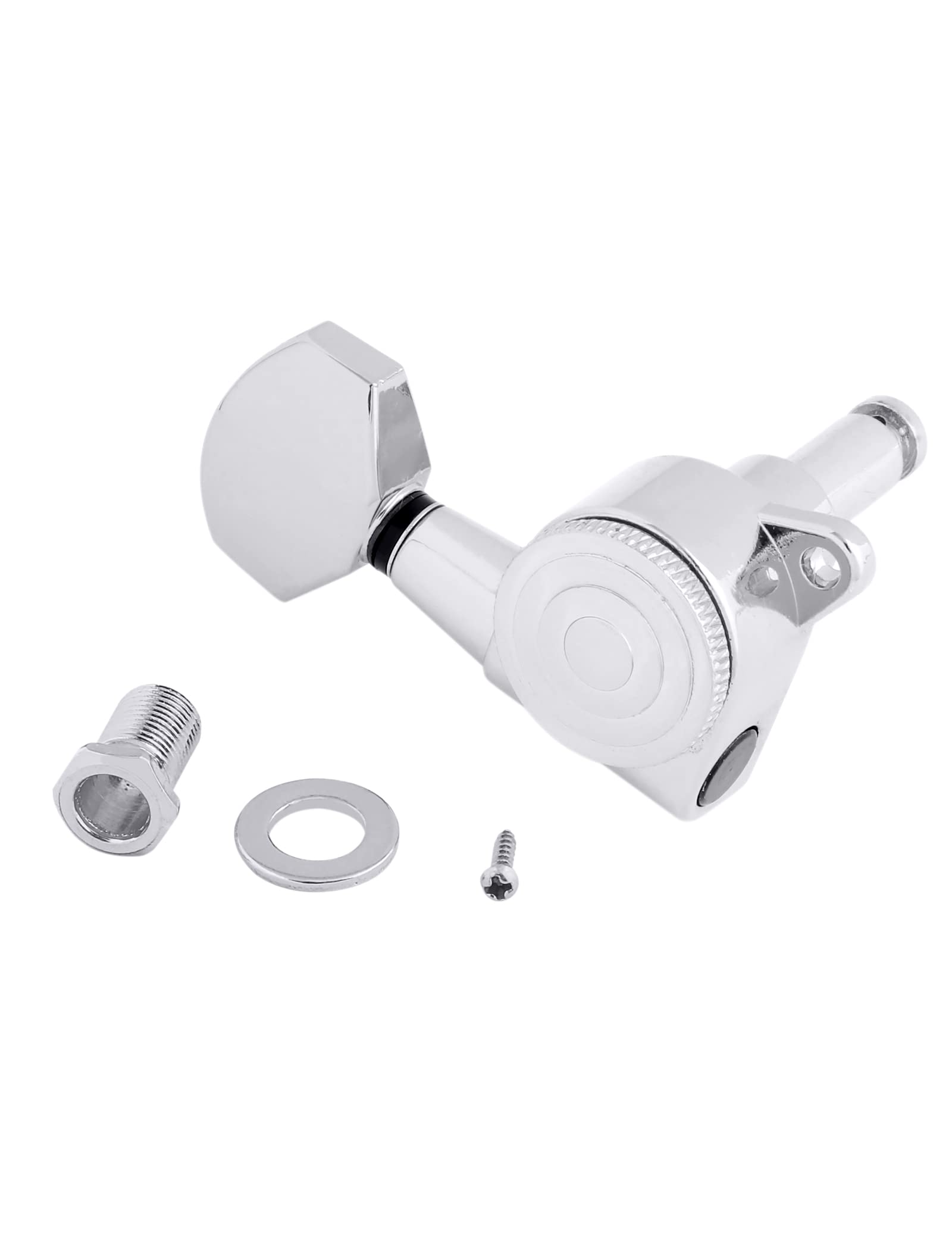 Rubatone Feststellbare Stimmwirbel für Gitarrensaiten, versiegelte Mechaniken, Stimmschlüssel, 15,2 cm, für Rechtshänder, E-Gitarre oder Akustikgitarre, Chrom