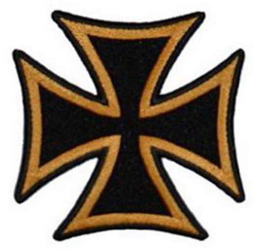 Croix de Malte (BlackGold) brodé Patch 8cm x 8cm