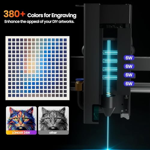Image of Longer Ray5 20W Laser Engraver with Air Assist Kit 3-in-1 Rotary Roller Kit DIY CNC Laser Cutter Tool for Metal Glass Wood,Engraving Area 400 * 365mm