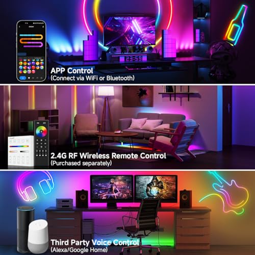BTF-LIGHTING 2.4G WiFi SPI RGBW LED Controller DR04W Support RF Remote Control Tuya APP/Smart Life Control Alexa/Google Home Voice Control for SMD FCOB SK6812 WS2814 etc RGBW LED Strips - Image 3
