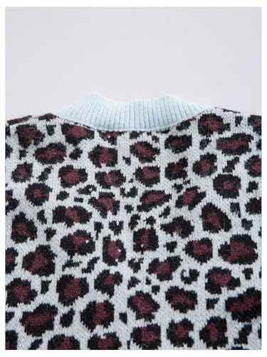 Men's Leopard Print Sweater Vest V Neck Button Down Sleeveless Knitted Cheetah Vest3