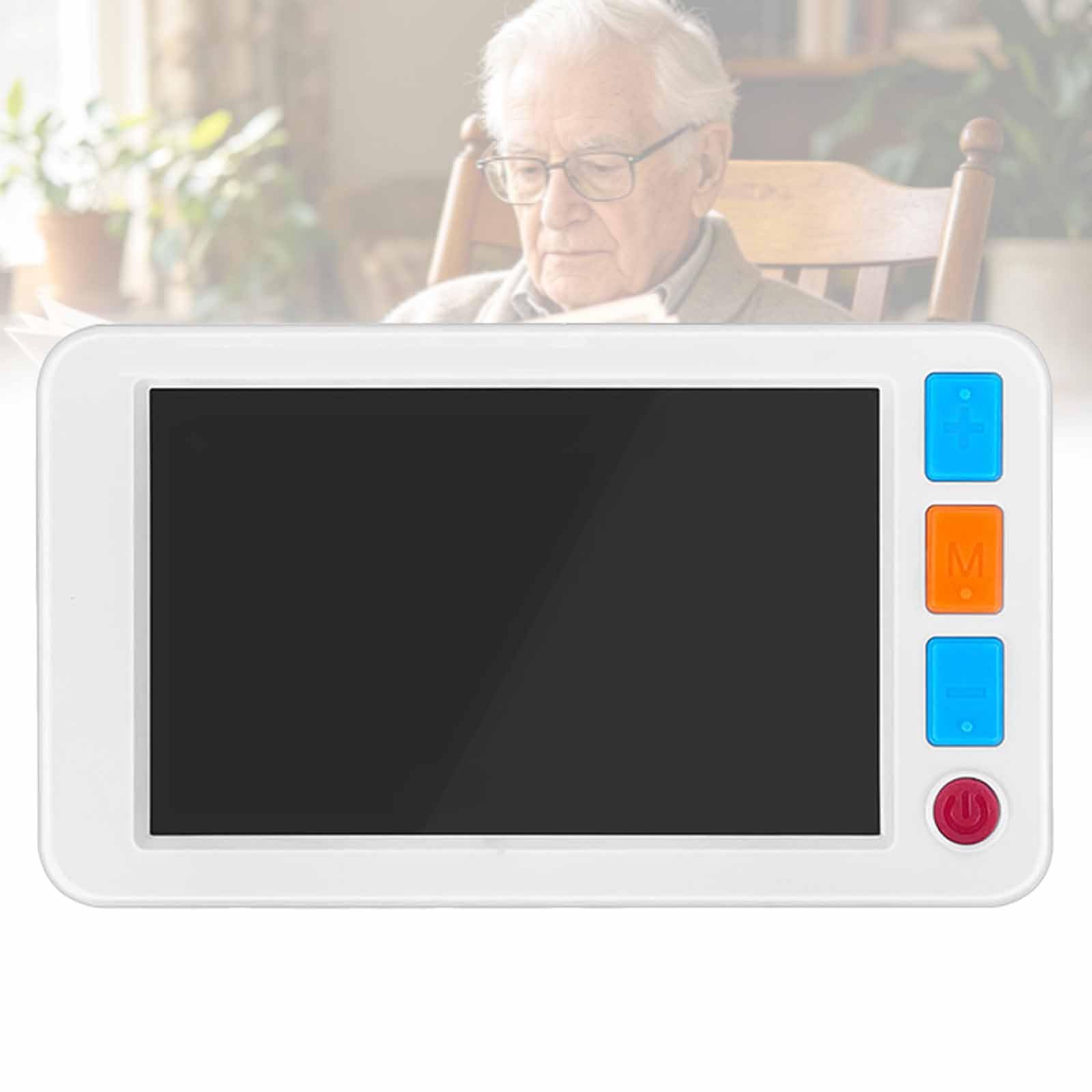ZephPerton Handheld Reading Magnifier With Foldable Handle, 5.0 Inch Color Screen & Led Fill Light, 3x-48x Times Zoom, Screen Freeze & Unfreeze Function For Reading For Low Vision