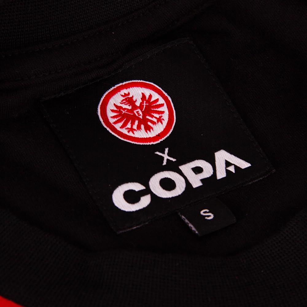 Copa - Camiseta de Fútbol - Hombre - Eintracht Frankfurt 1971/72 - Manga Corta - Rojo/Negro - 50% algodón - 50% poliéster