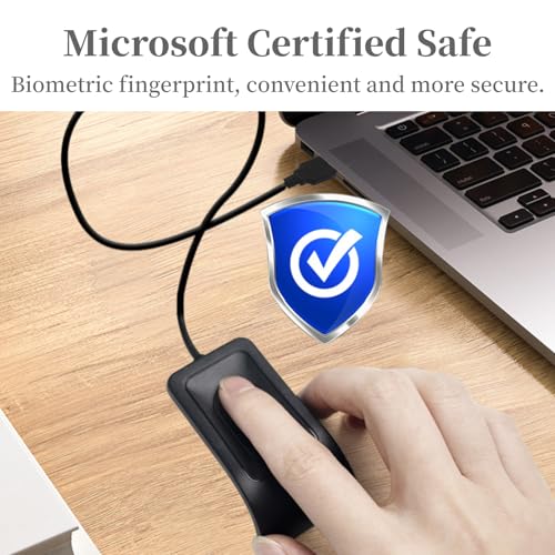 Lector de huellas dactilares USB de escritorio, lector de llaves de huellas dactilares de computadora, llave de seguridad USB con cable de extensión para Windows, reconocimiento de calibración