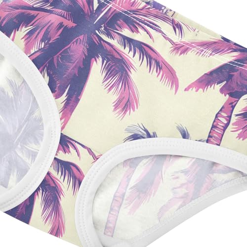 Toddler Underwear Floral 2t Cotton Panties for Girl Pattern Briefs Kids Undies Vintage Palm Tree Tropical4
