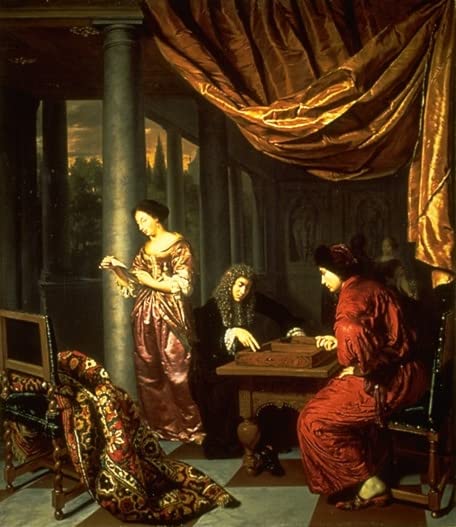 Toile murale abstraite Tric Trac Frans Van Mieris affiche impression salon 60x90cm