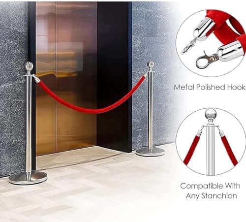 Elegant Blue Velvet Stanchion Rope Barrier - 2.2m Crowd Control Solution for Hotels, Hospitals & Banks - Durable Queue Management for Safety & Style