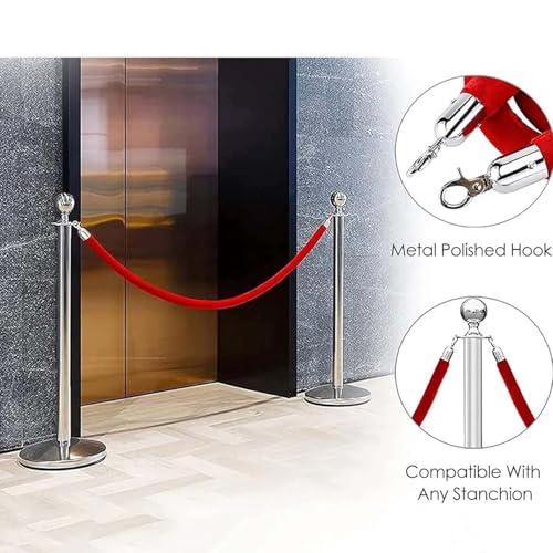 Gestion de foule confuse ? Solution barrière rétractable velours gris 1m