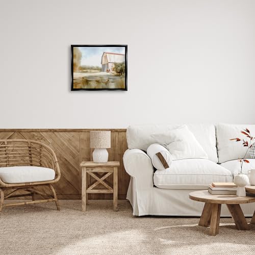 Image of Stupell Industries 'Barn in Rural Farmland'| Floating Frame Canvas Art