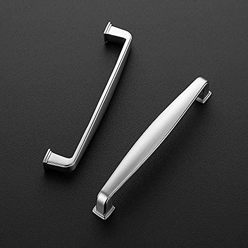 Image of Ravinte 30 Pack Solid 5 Inch Cabinet Handles - Brushed Nickel & Satin Nickel Drawer Pulls - Kitchen Cabinet Hardware