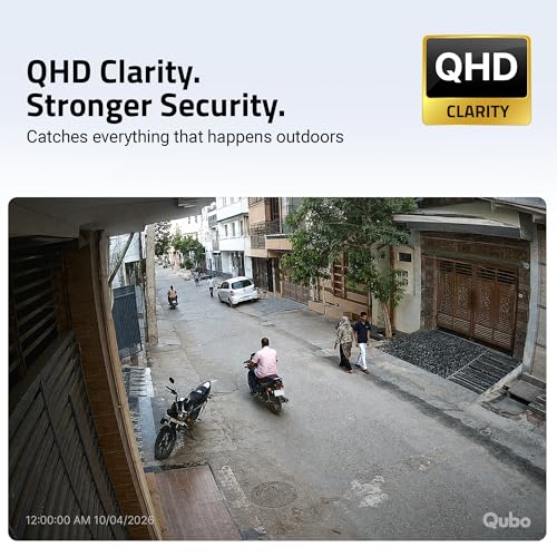 Image of Qubo Smart Bullet Cam Pro 4MP [2026 Edition] by Hero Group | STQC Certified | AI Person Detection | Intruder Alarm | Color Night Vision | App Control | Records Directly on Cloud | No SD Card Required