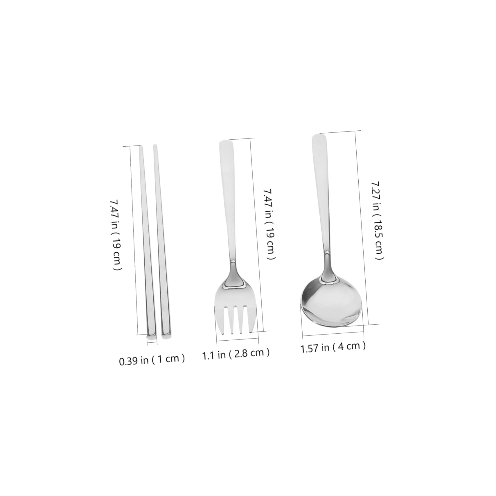 Support de baguettes 4 ensembles fourchette cuillère baguettes ustensiles de service en acier inoxydable ensemble en acier inoxydable couverts de voyage cuillères ensemble de vaisselle ustensiles de