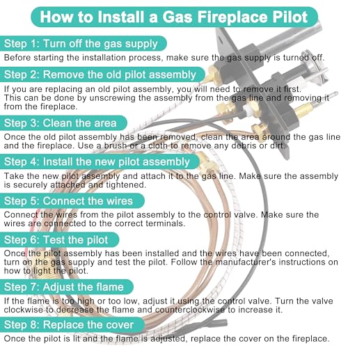 Hipoilk 10002265 Propane Gas 3 Way Pilot Assembly Replacement Parts with Thermocouple Thermopile for Majestic, Temco, Vermont Castings, Dutchwest, Monessen Gas Stoves