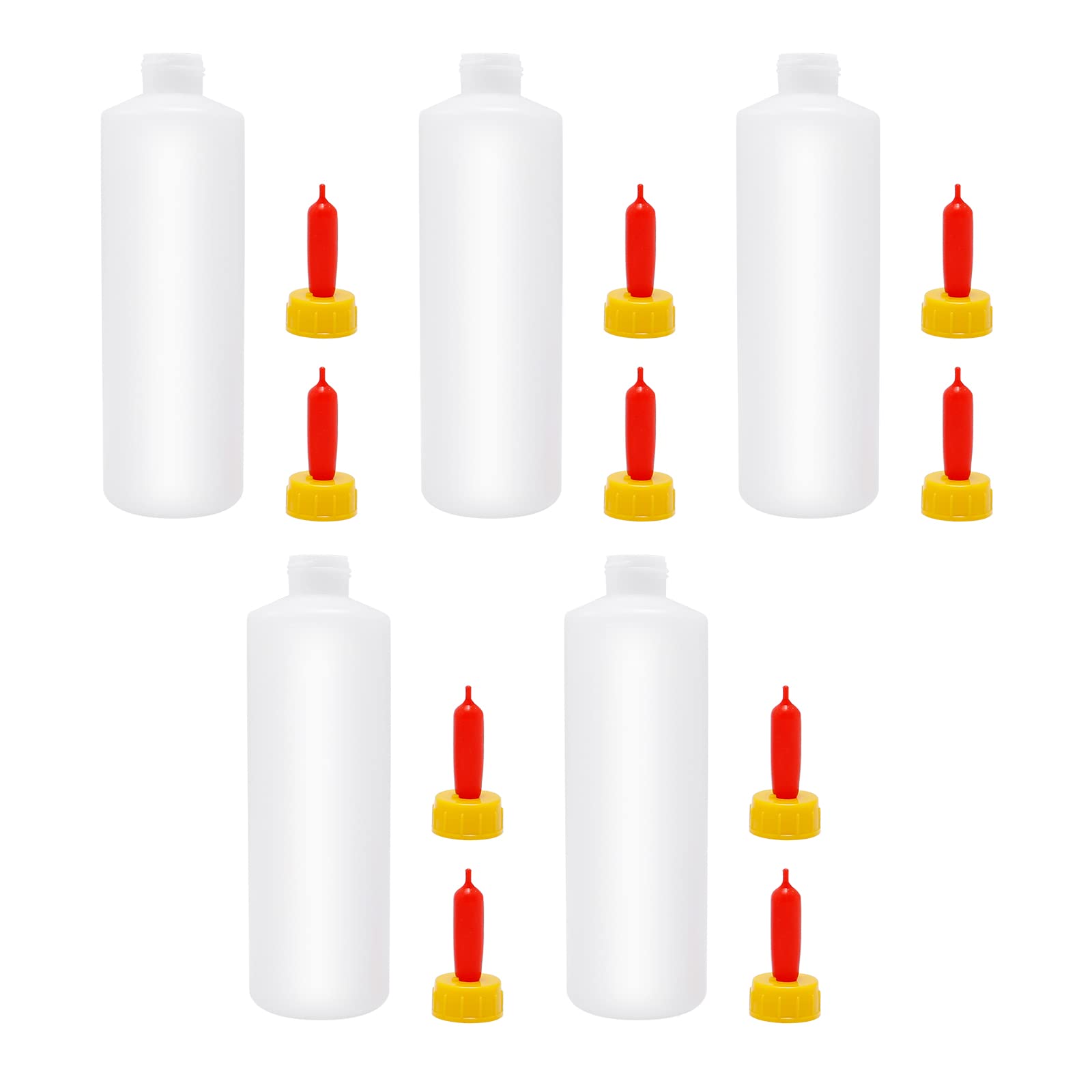 ZUDKSUY 5 Sets of 500ml Small Mouth Feeding Bottles + 10 Teats, Lamb Feeding, Livestock Drinking, Goat Milk, Lamb Nursing, Milk Feeding for Farms