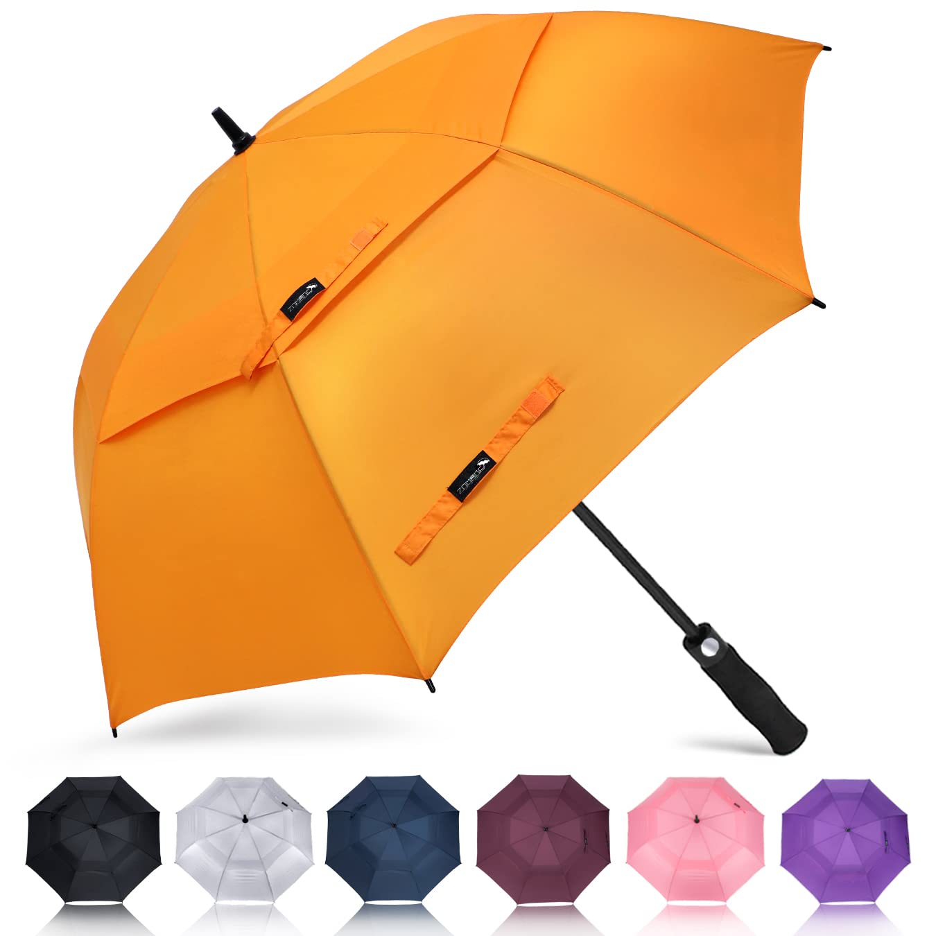 ZOMAKE51/54/62/68 Inch Arc Length Big Golf Umbrella - Auto Open Long Handle Super Huge Oversize Umbrellas Windproof Waterproof Double Canopy Vented for Rain Sun Golfing Outdoor Sports Car Trunk