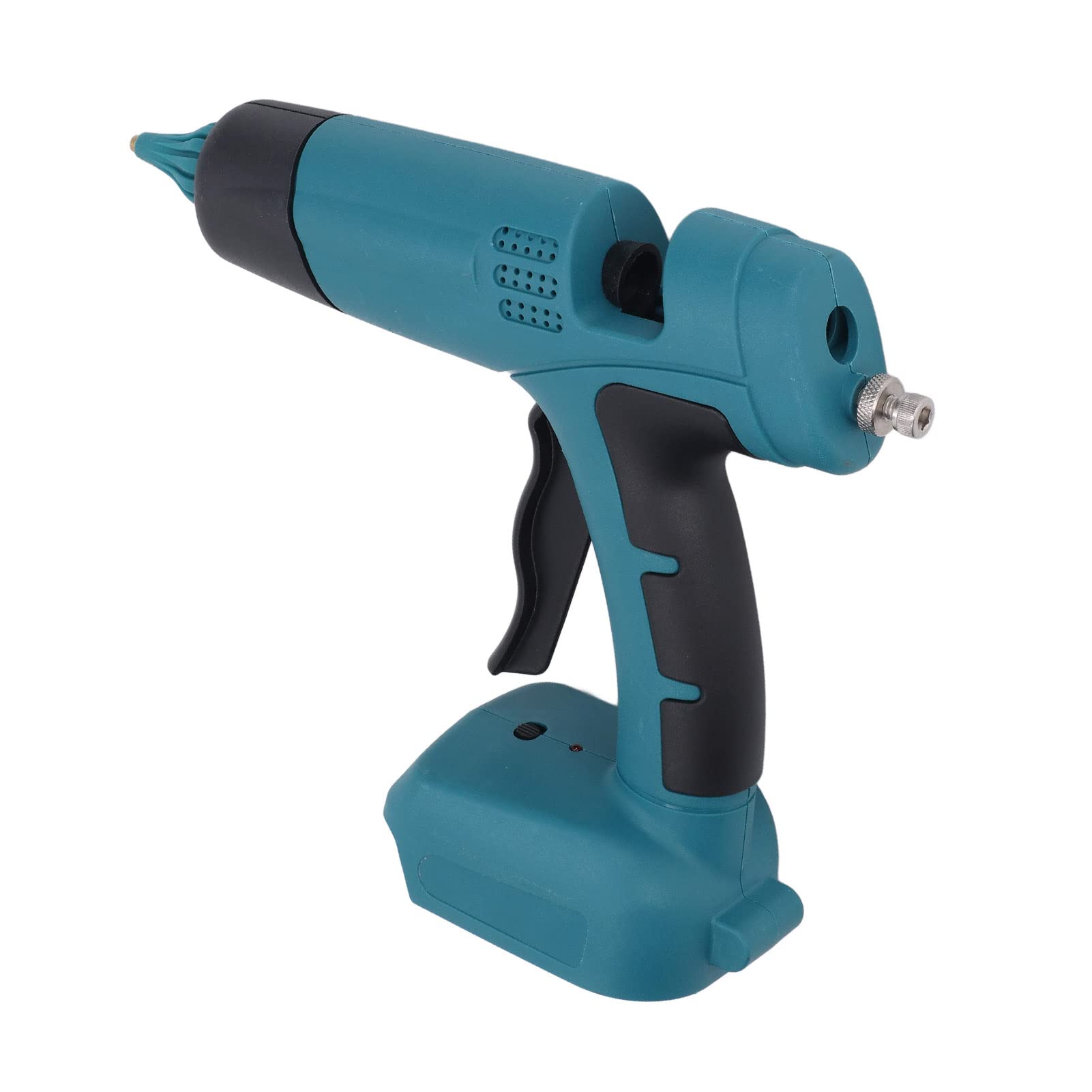 Pistola per Colla a Caldo, Senza Fili, 60 W, Riscaldamento PTC, Preriscaldamento Rapido, 3-5 Minuti, Ugello in Metallo, Perdita, Display LED, Impugnatura Ergonomica, per Artigianato,
