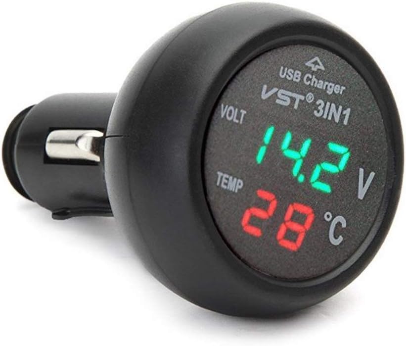 UEB　3in1デジタル電圧計温度計US