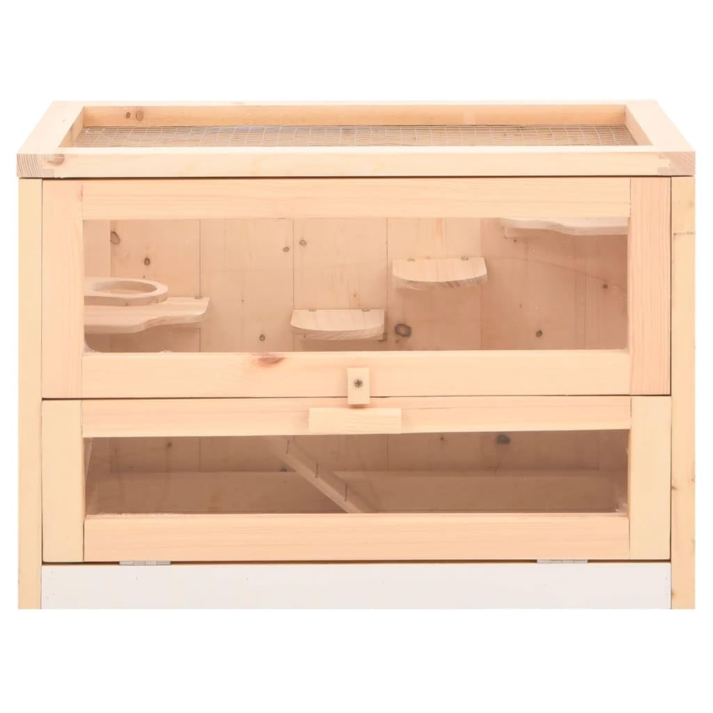 INLIFE Jaula para hámster 60 x 35,5 x 42 cm, madera maciza de abeto, 7,65 kg, 172378