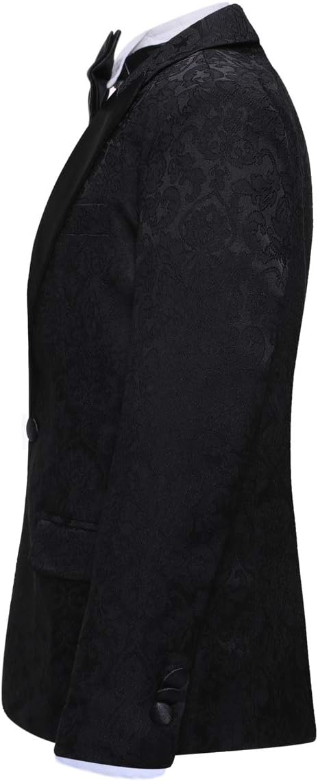 SWOTGdoby Boys Tuxedo Suit Shiny Formal Dress 2 Pieces Suit Set Paisley Blazer Pants Sequin Shawl Collar - Image 3
