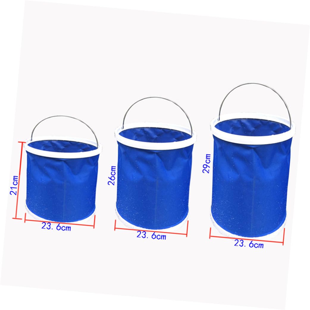 Sosoport 2pièces Seau Pliable Extérieur avec Poignée Robuste pour Randonnée Le Camping Transport Facile pour Eau s Fournitures