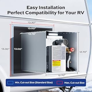 ORBEK ORBEK 60,000 BTU RV Tankless Water Heater, Ideal for RV Families & Campers, Propane Gas On-Demand Instant Hot Water Heater, 12V DC, CSA Certified, with Remote Control, Compatible with All RVs