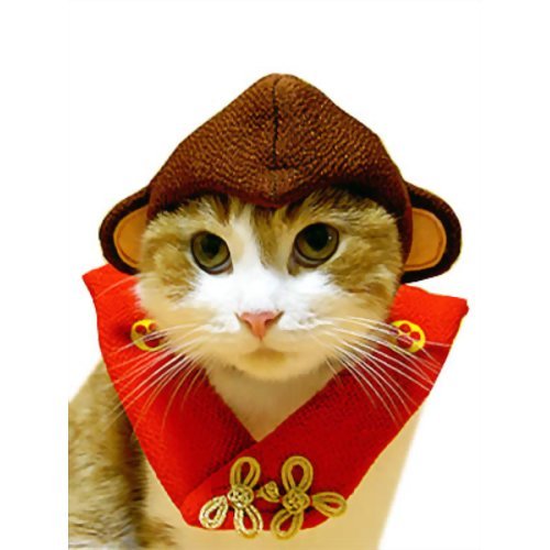Amazon | 猫ちゃん用のコスプレ お猿でござるセット | 服 