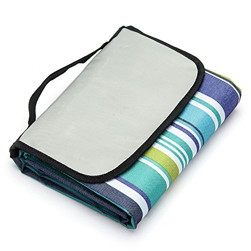 szjh 200u00a0x 150u00a0cm manta de Picnic, PVC Impermeable al aire libre playa Felpudo alfombra de picnic con mango