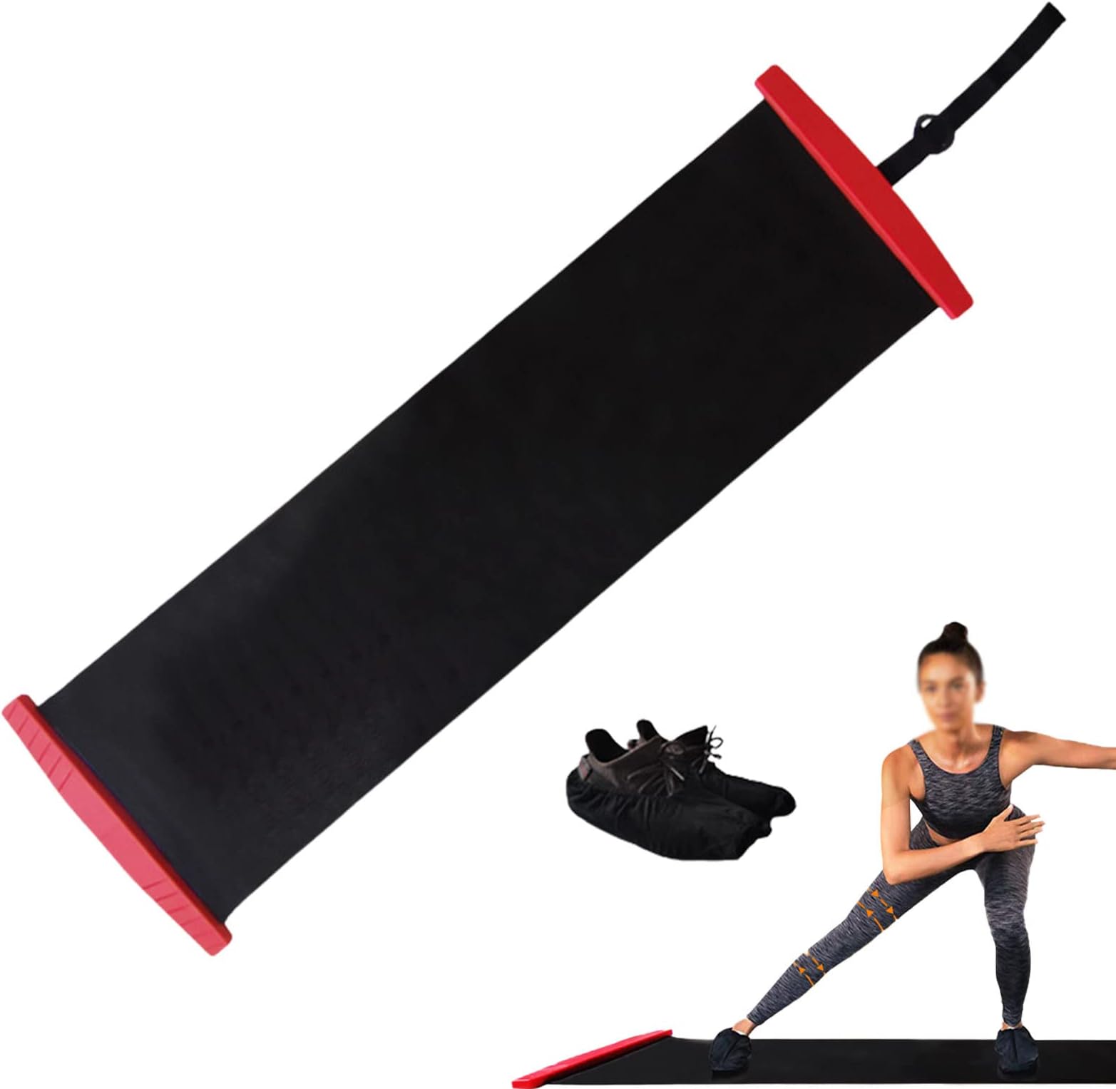 Slide Board For Working Out, Slide Board Speed Skating, Workout Board With End Stops, Sliding Booties, For Fitness, Balance Cardio Exercise And Athletic Training