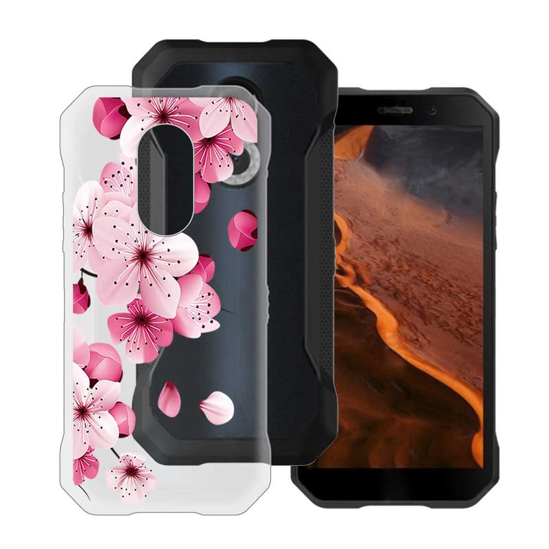 CXKJ Custodia per Doogee S61 PRO (6.00 Pollice) + Pellicola Vetro Temperato,Trasparente Cover Morbido Silicone Custodie TPU Ultra Cover,per S61 PRO Antiurto Case - A23