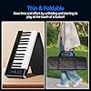 Rhymo Folding Piano Keyboard, 61 Keys Sensitive Electric Piano, Weighted Portable Electric Keyboards with Bluetooth MIDI, Digital Foldable Keyboard for Beginner (Black)