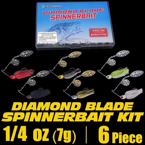Xfishman Spinner-Baits-For-Bass-Fishing-Lures-Colorado Blade Spinnerbait Set 1/4 Oz & 3/8 Oz 6 Colors For Bass Pike Crappie & Trout Fishing thumb #6