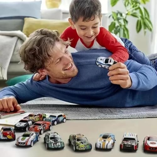 Image of Small Pull Back Toy Cars | Pull Back Mechanism, Ages 2 and Above, Assorted Colours, Police & Race Cars, Indoor Play