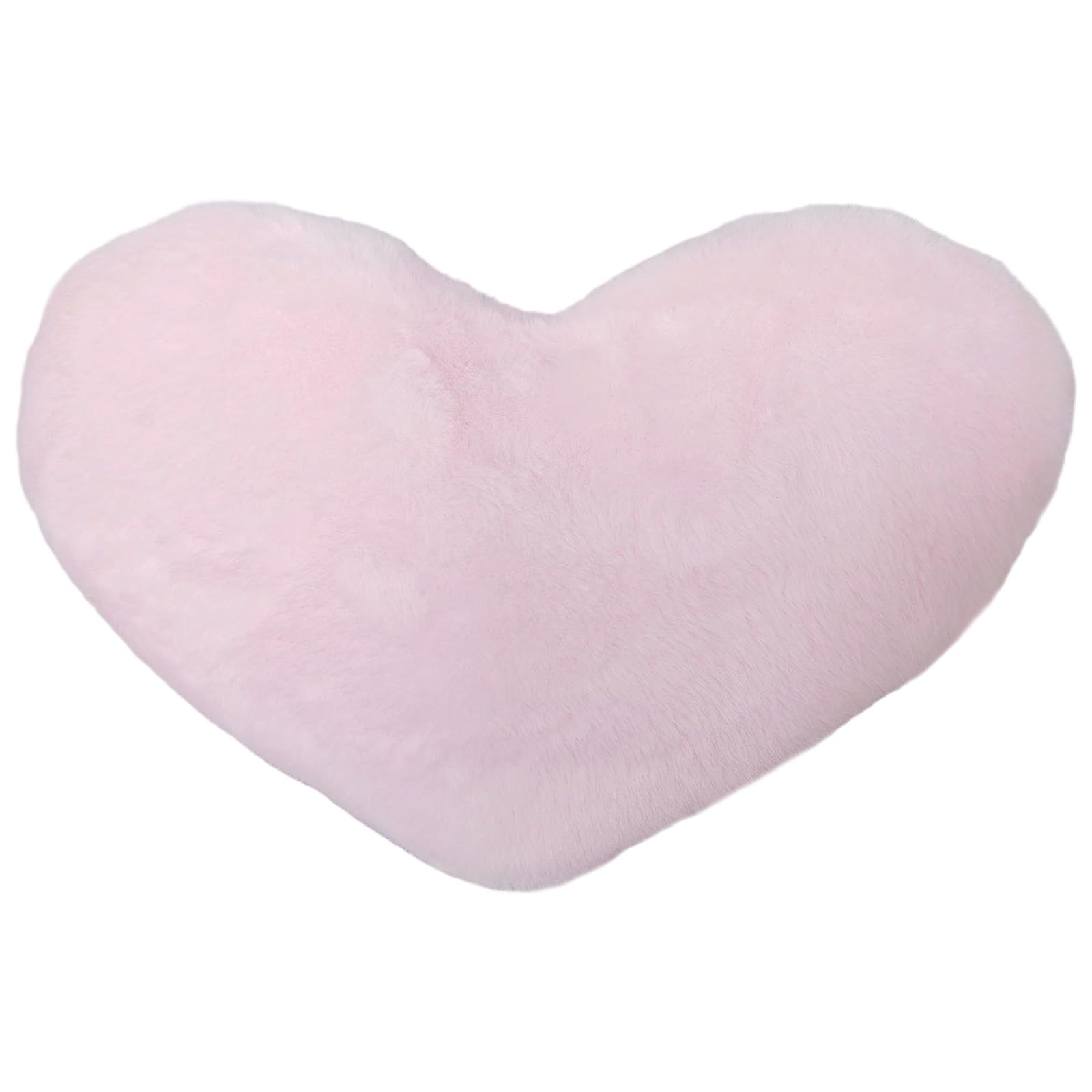 2 STK. Herzkissen, dekorative Kissen für Bett und Sofa, weiches Kunstkaninchenfell, gefüllt mit PP-Baumwolle, 33 x 25 cm, rosa Herzkissen für Raumdeko, passend für Valentinstag
