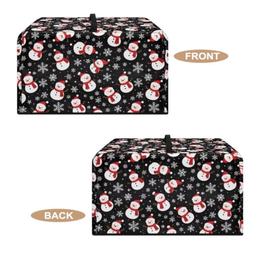 Image of Christmas Decor Microwave Oven Dust Cover Air Fryer Toaster Oven Protector Small Appliances Cover, L, 20.9 x 15.7 x 12.4 Inches, Snowman Snowflake Black