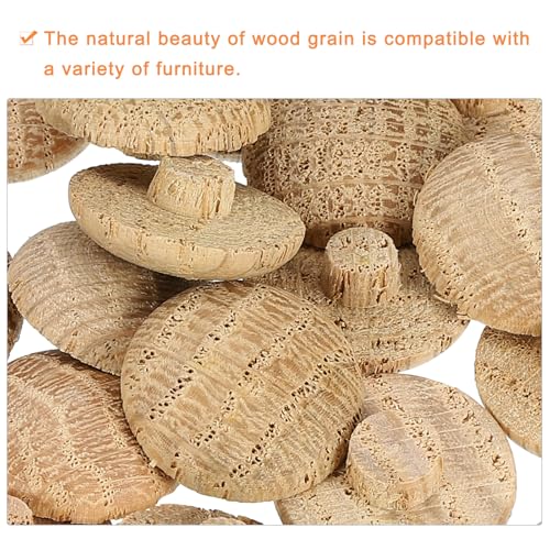 Image of uxcell 20 Pcs 0.28 x 0.79 Inch Wood Hole Plugs, Wooden Screw Hole Cover, Wood Pocket Button Plug for Chair Stair Craft Furniture Woodworking