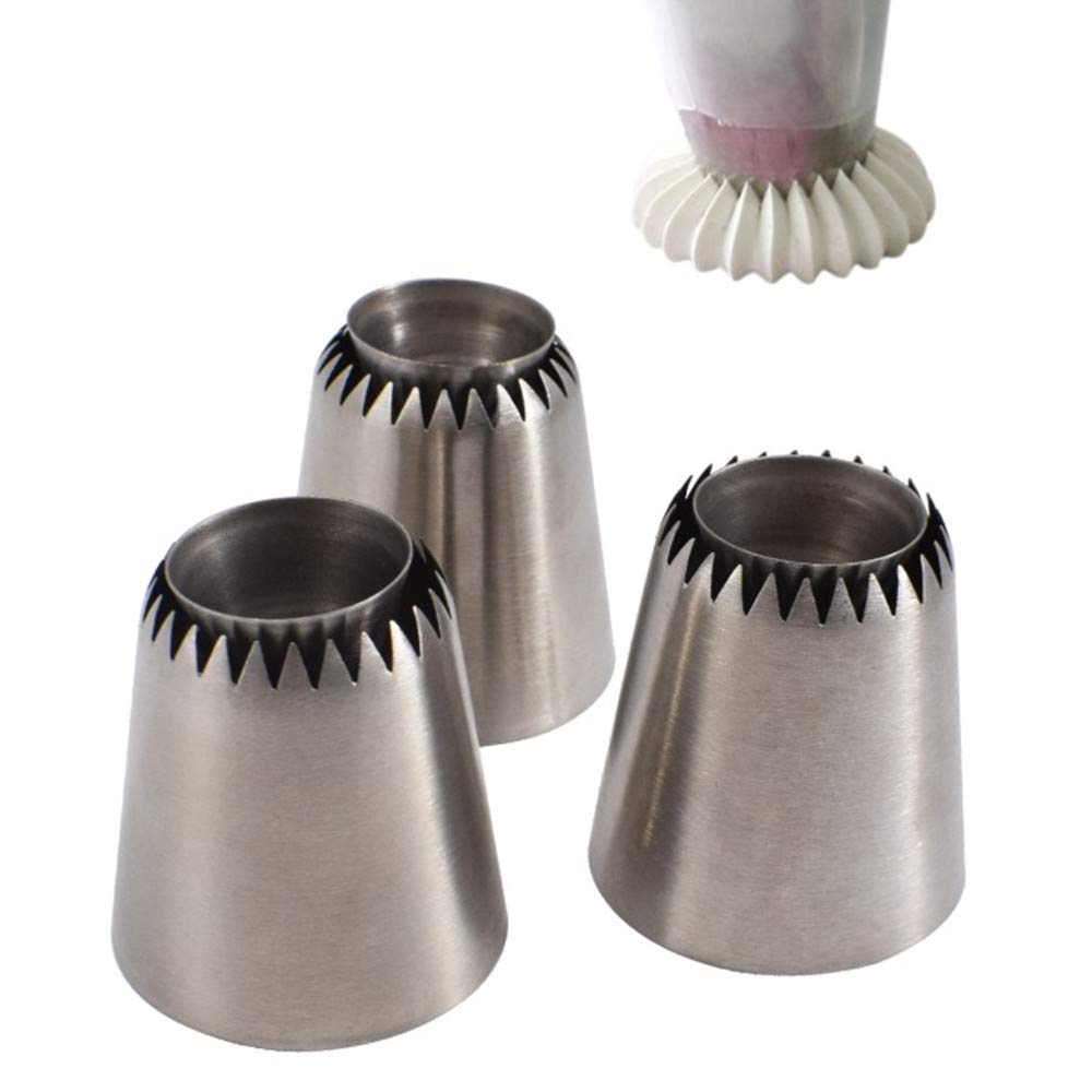 AK ART KITCHENWARE 3PCS Butter Cookie Nozzle Tips Sultan Ring Tip Russian Icing Piping Nozzle Cake Decorating Supplies