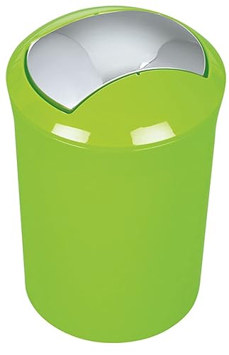 Spirella Design Kosmetikeimer 10.15328 “Sydney mit Schwingdeckel 5 Liter (ØxH): 19 x 30 cm Grün