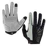 laufhandschuhe winter 🍁 Hochwertige Materialien: Diese Fahrrad Handschuhe besteht aus leichtem und atmungsaktivem Material. Mit rutschfestem Material auf der Handfläche und speziellem elastischem Stoffpatch am Handgelenk können Sie die Enge frei einstellen, bis sie bequem sitzt und Ihre Hände perfekt schützt.