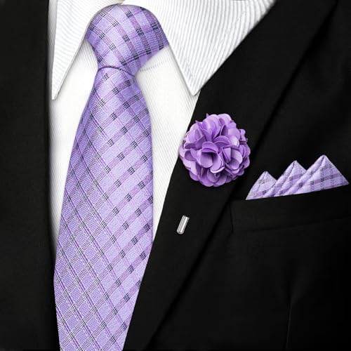 Image of DiBanGu Mens Zipper Tie Silk Pre-Tied Necktie with Gift Box