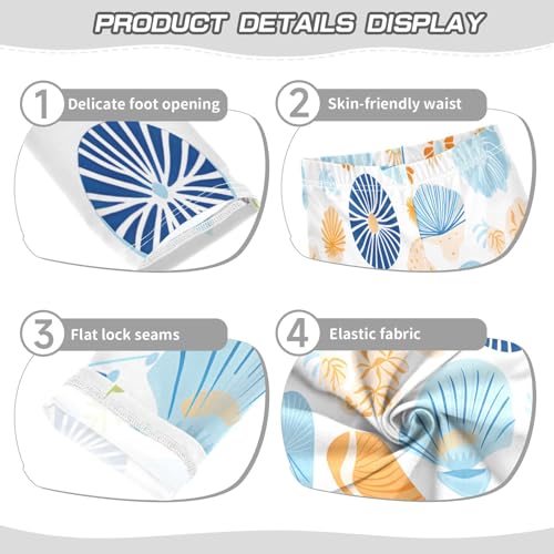 Bolaz Toddler Girls Leggings Printed Yoga Pants Leggings Blue Orange Shell for Kids3