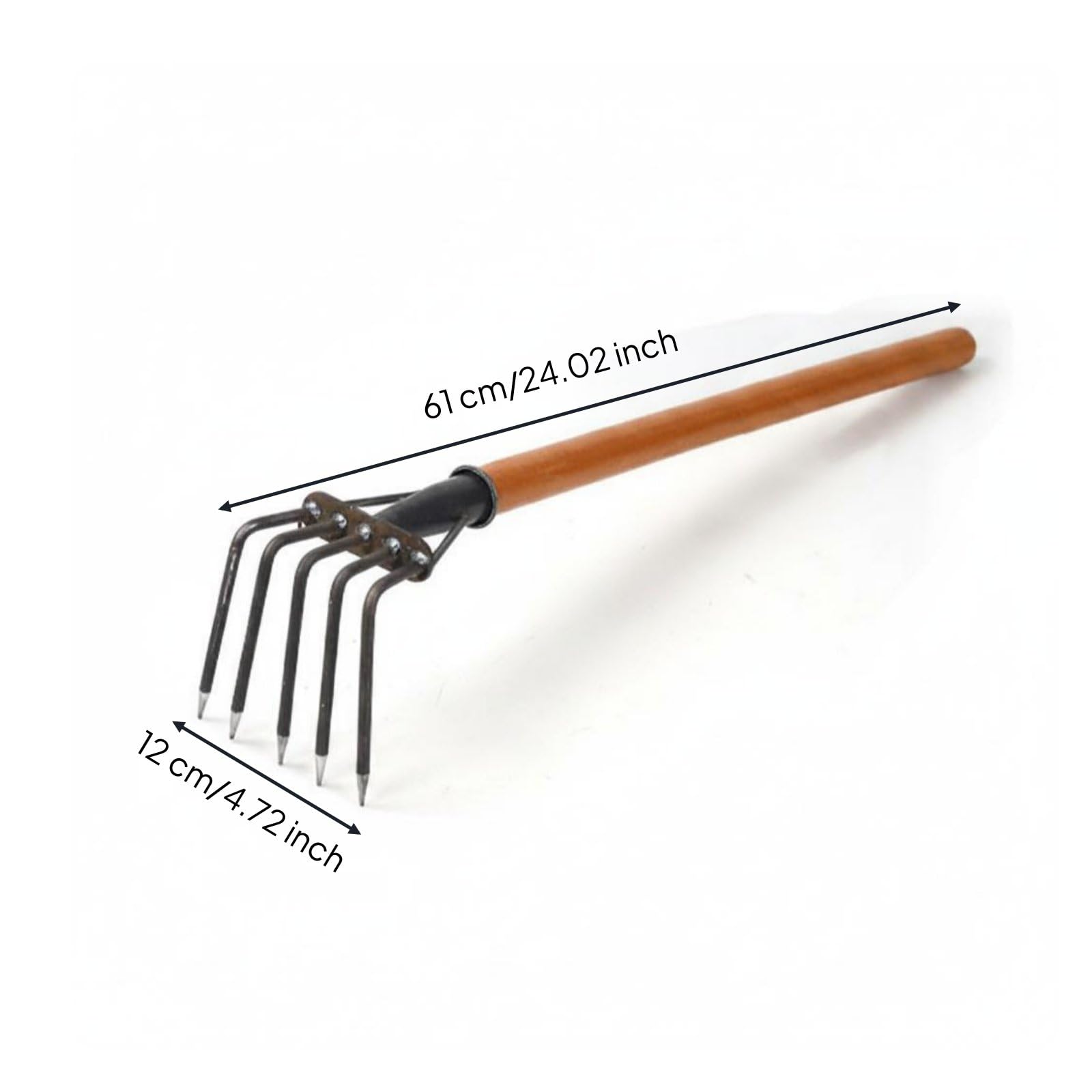 Rastrello per Vongole Rastrello Giardino Coltivatore Manuale Attrezzo Mano per Diserbo Aerazione Raccolta Arachidi di Mare Struttura Acciaio Legno , style to 2