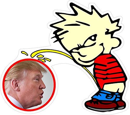 Piss on Trump Liberal Anti-Conservative Left Wing Window Bumber Sticker Decal