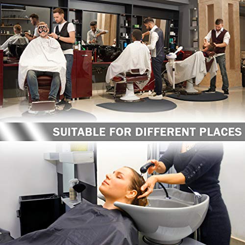 Bestsalon 3 4 Ft Salon Anti Fatigue Hair Stylist Salon & Barber Shop Chair Floor 7/8 In. Thick Comfort Black Semi Circle Mat, 3' 4' #TOP2