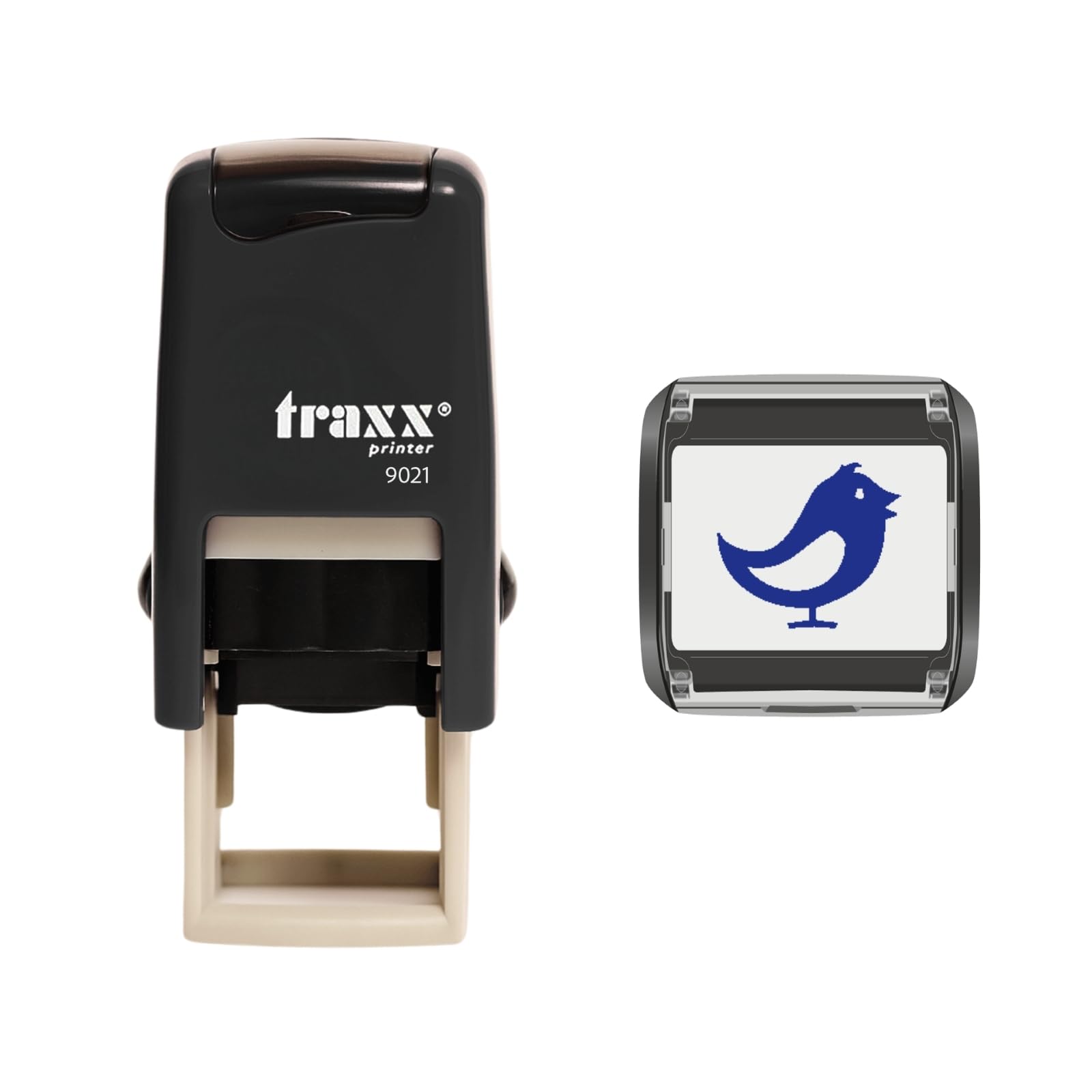 Traxx 9021 Loyalty Card Self Inking Rubber Stamp Bird Sanctuary Reserve Zoo Pets *A Blue Bird Design*