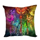 Violetpos Kissenhülle Deko Sofa Zierkissenbezug Auto Zierkissenbezüge Kissenbezüge Kopfkissen Kissen Bunte Fang AFFE Und Feder Schmetterling 50 x 50 cm