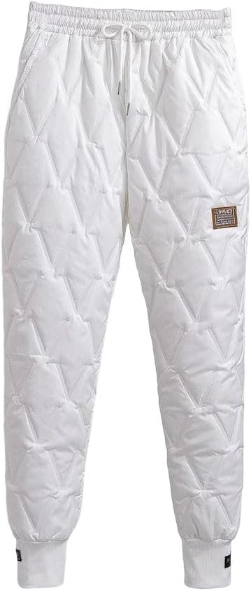 Women's Winter Warm Down Cotton Pants Thick Harem Pants with Elastic Waist Casual Loose Fleece Trousers